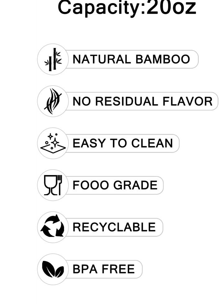 KASTWAVE Glass Tumbler with Straw and Bamboo Lid and 600ml Creative Chic Drinking Cup Transparent Straw Glass Bottle Iced Coffee Cup Smoothie Cups Tumbler with Silicone Protective Sleeve - Image 4