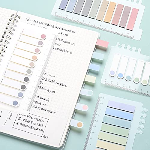 YUNA Morandi Sticky Notes, Writable Index Tabs, Set of 10 x 3 Packs Colorful Macaron Memo Stickers, Waterproof for Books, Folders, Glass, Monitors & Filing Cabinets, 200 Pieces/Pack, Morandi - Image 3