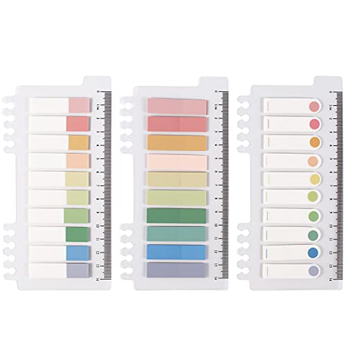 YUNA Morandi Sticky Notes, Writable Index Tabs, Set of 10 x 3 Packs Colorful Macaron Memo Stickers, Waterproof for Books, Folders, Glass, Monitors & Filing Cabinets, 200 Pieces/Pack, Morandi - Image 1