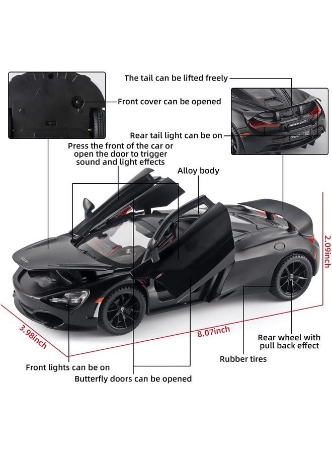 Sky Tech Sky Tech® McLaren 720s Model Car Sports Car 1:32 Exclusive Alloy Metal Pull Back Die-cast Car Diecast Metal Pullback Toy car with Openable Doors & Light Music Gifts Toys for Kids【Colors as Per Stock】  - Image 5