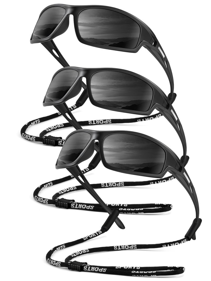 QALLY Polarized-Sunglasses-Men Sports Mens-Sunglasses: Sun-Glasses with UV Protection for Fishing Driving Running Cycling - Image 1