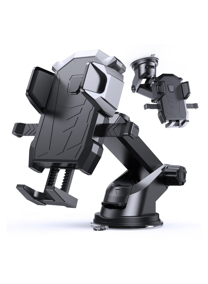 SYOSI Dashboard Windshield Car Phone Mount, Super Suction Cup Phone Mount [Military-Grade Suction] Universal Car Phone Holder Hands Free Dashboard Phone Mount for iPhone Samsung & Other Cellphone - Image 1