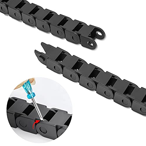 USKEYVISION 1M Drag Chain Cable Carrier R18 10x10mm(Inn HxW) Plastic Black Towline Wire Cable Chain Carrier for CNC Router Mill and 3D Printer,with Extra Connector,Screwdriver,Screws, Bridge Type(10x10） - Image 3