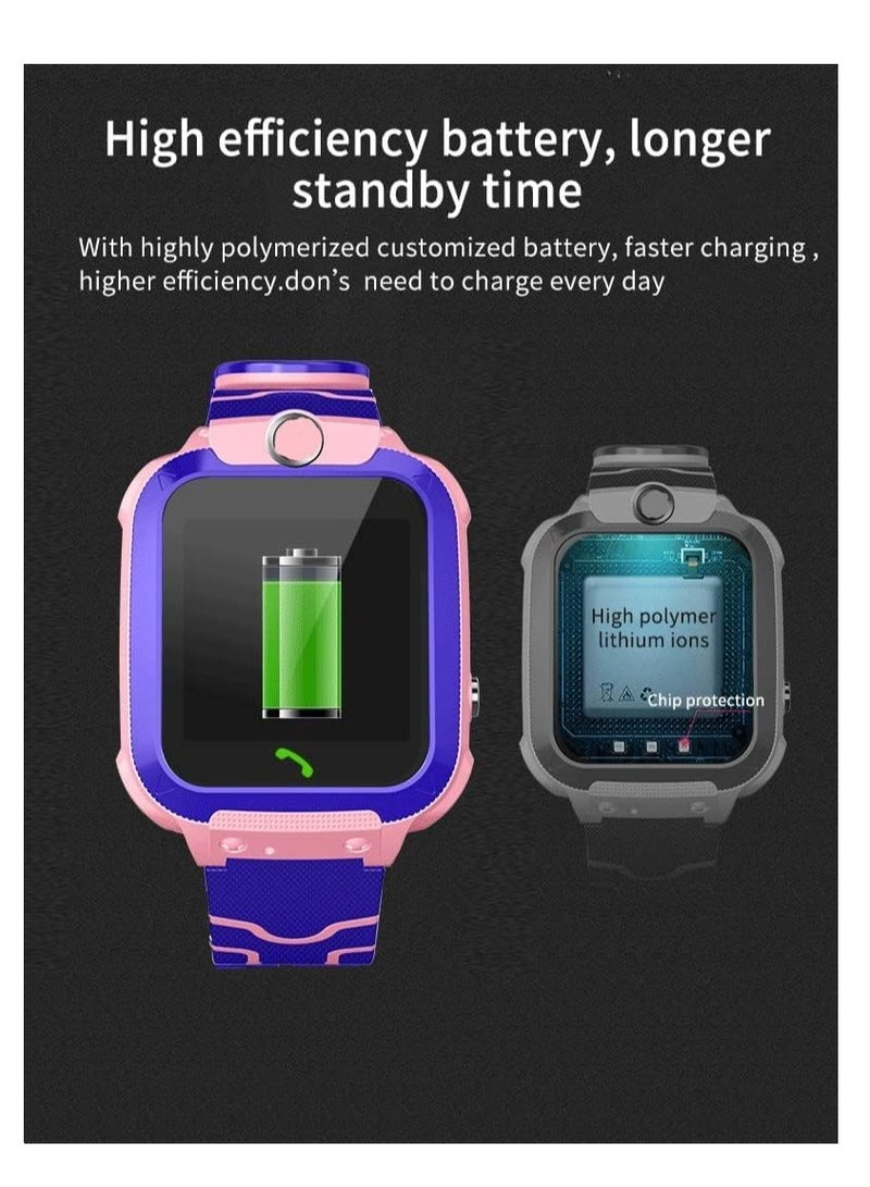AirYoung Magnetic charging Kids Smart Watch Phone Waterproof Smartwatch Boys Girls SIM Card Phone Watch HD Voice Long standby Wristwatch (Blue)  - Image 3