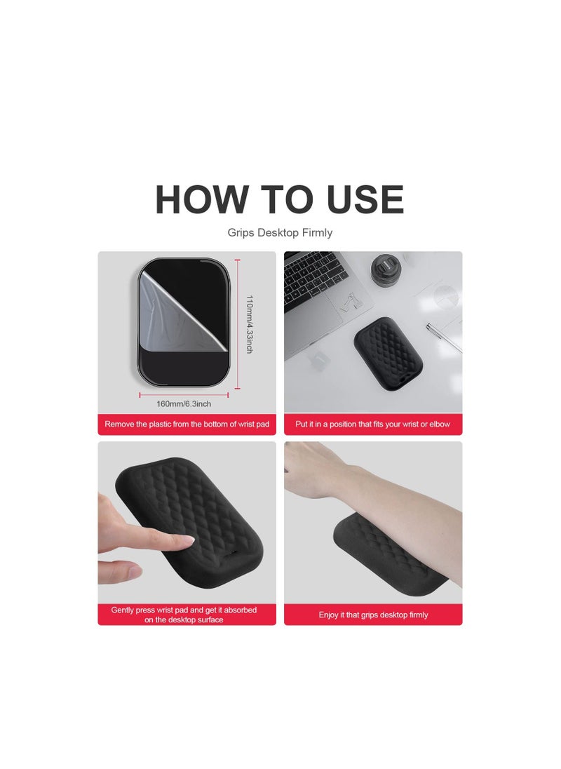 Generic - Wrist Rest Pad, 2 Pcs Elbow Rest Pads for Desk, Armrest Pad, Elbow Rest Pad, Relieve Elbow Pain, Computer Armrest, Arm Wrist Rest Support Mouse Pad for Desk (6.3X4.3X0.76inches) - Image 1