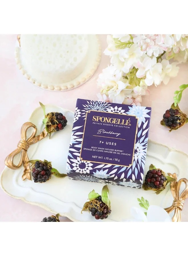 Spongelle  Private Reserve Blackberry Flower Body Wash Infused Spongette 50 g (7+Uses)  | Best Price UAE