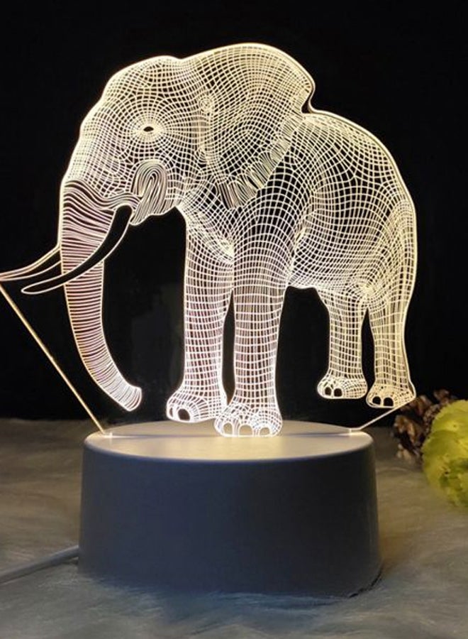 Elephant 3D Night Light Table Lamp Grey/Gold/Clear 20.5 x 14.5cm - Image 2
