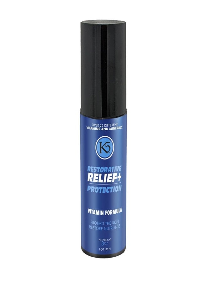 كي5+ كريم K5 Restorative Relief+ Protection - كريم مرطب ومقاوم لعلامات تقدم السن - صنع في الولايات المتحدة الأمريكية - يحتوي على فيتامينات وكولاجين ونياسيناميد، 3 أونصات - Image 1