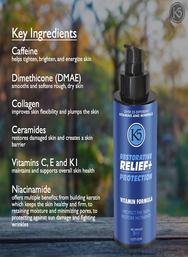 كي5+ كريم K5 Restorative Relief+ Protection - كريم مرطب ومقاوم لعلامات تقدم السن - صنع في الولايات المتحدة الأمريكية - يحتوي على فيتامينات وكولاجين ونياسيناميد، 3 أونصات - Image 5