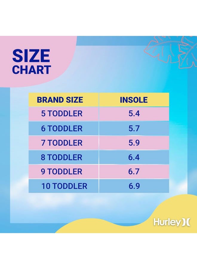 Hurley Loni Toddler Water Shoes, Girls and Boys Open Toe Sandals, Lightweight, Breathable, Kids Water Shoes with Non-Slip Sole and Two Adjustable Straps, Outdoor Toddler Swim Shoes, Black - Image 5