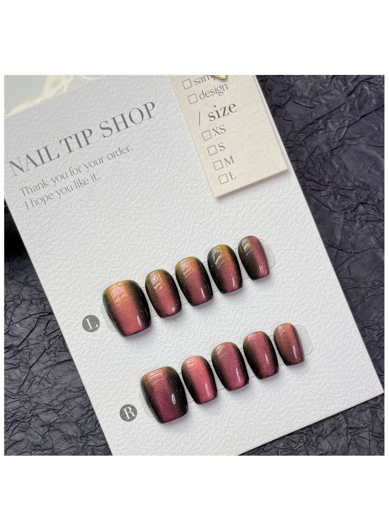 Binzo Beauty Handmade Electroplate Press On Nails, 10pcs,Nails Art , Acrylic Nails, False Nails - Image 1