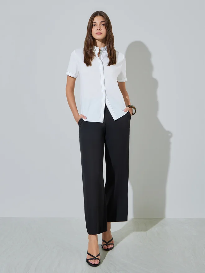 Styli Styli White Short Sleeve Classic Casual Shirt