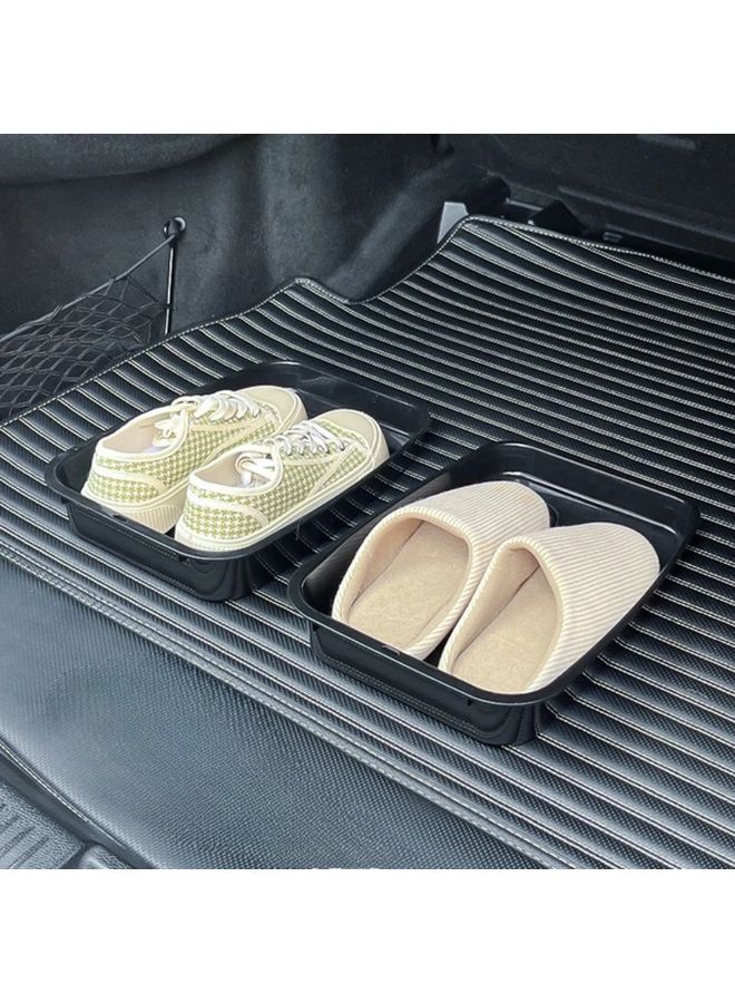 Waterproof Car Shoe Storage Organizer 2pcs Black Tray Fit Vehicles SUV - Image 5