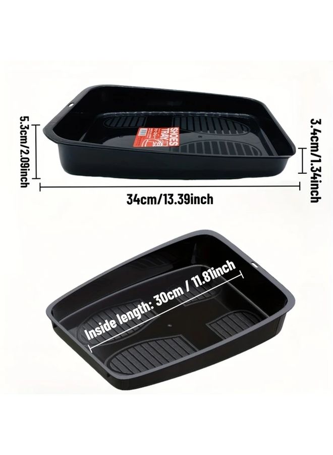 Waterproof Car Shoe Storage Organizer 2pcs Black Tray Fit Vehicles SUV - Image 2