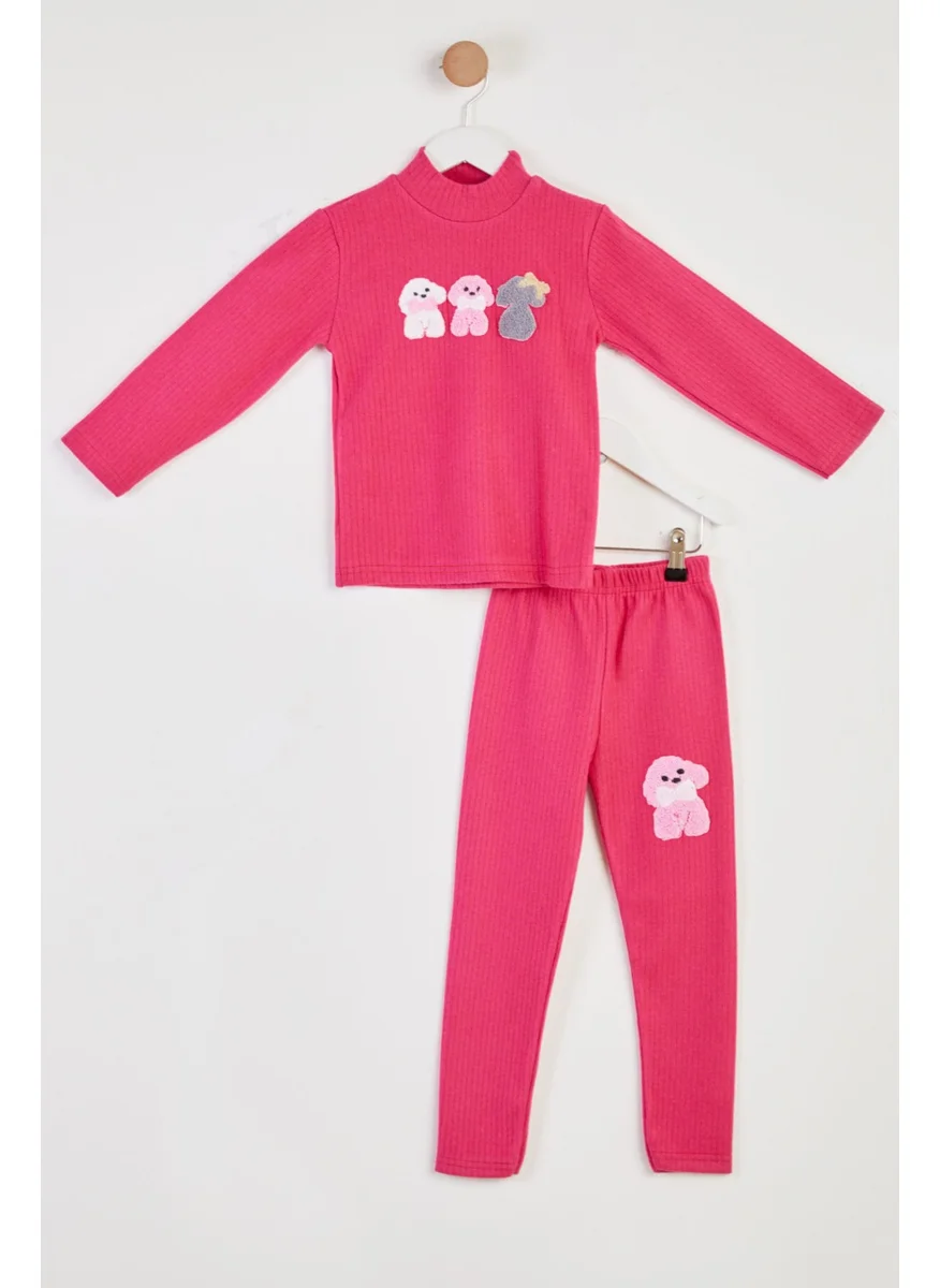 Tofisa Girl's Fuchsia Printed Pajama Set - 26443
