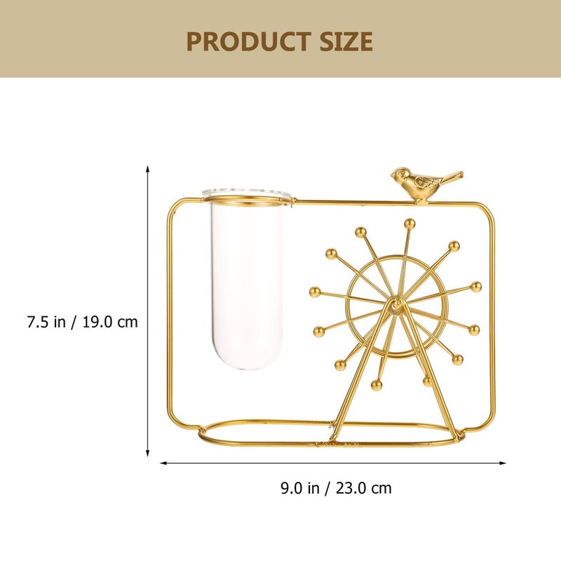 Ferris Wheel Hydroponic Vase Multi-Functional Glass Planter for Desktop Garden - Image 3