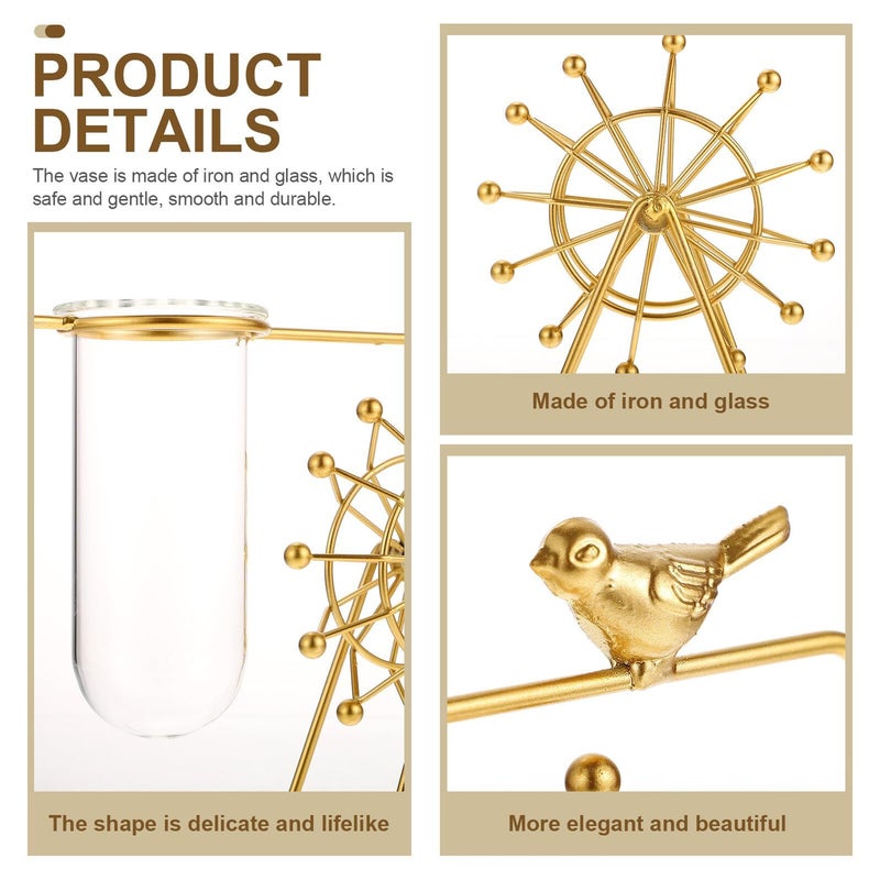 Ferris Wheel Hydroponic Vase Multi-Functional Glass Planter for Desktop Garden - Image 4