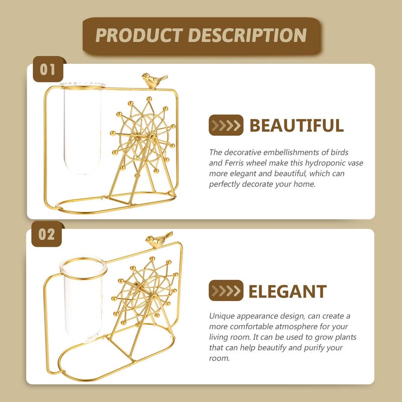 Ferris Wheel Hydroponic Vase Multi-Functional Glass Planter for Desktop Garden - Image 5
