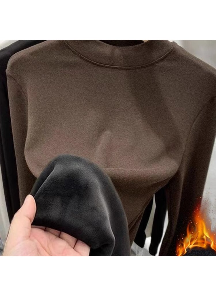 Generic - Warm Long Sleeve Autumn-Winter Tee Mocha color - Image 1
