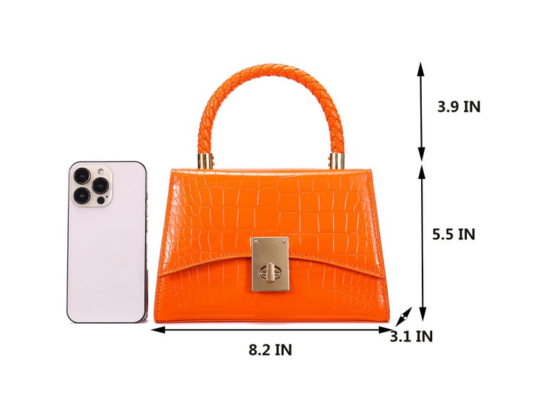 JHVYF Women Small Crossbody Bags Shoulder Bag Classic Satchel Handbags Ladies Cute Purses Satchels bag mini purse Orange - Image 5