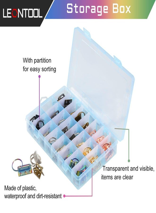 LEONTOOL 48 Pcs Key Fob Hardware Set 8 Colors Keychain Fob Hardware Kit 0.8 Inches for Wristlet Keychain, Key Lanyard and Key Chain Making - Image 5