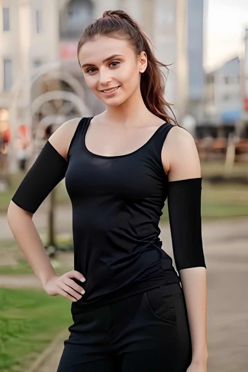 1Pairs Slimming Arm Sleeves Arm Elastic Compression Arm Shapers Sport Fitness Arm Shapers for Women Girls Weight Loss - Image 3