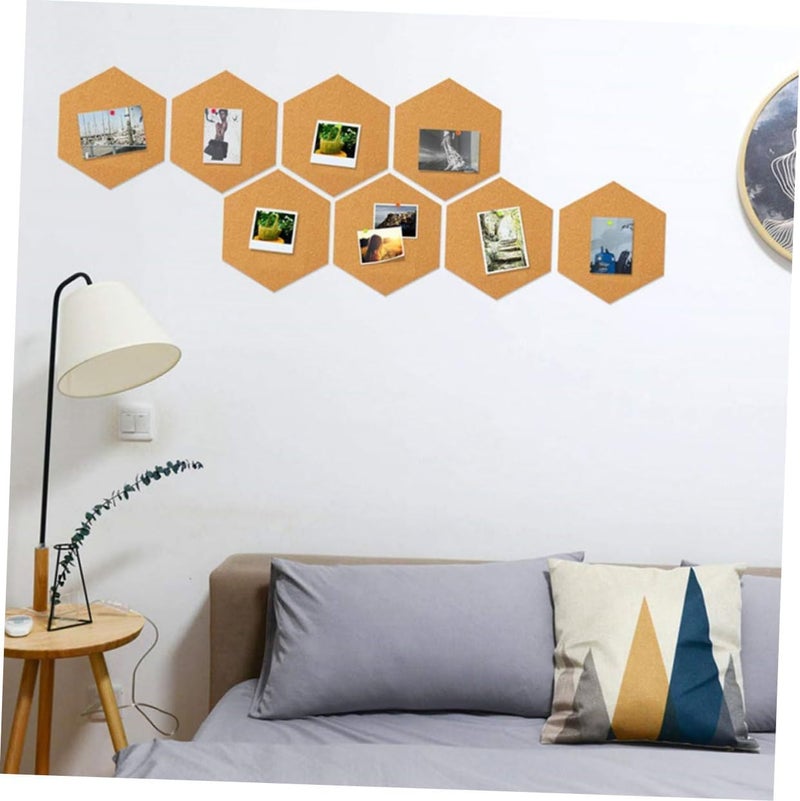 NUOBESTY 8pcs Self-Adhesive Hexagon Corkboard Tiles for Home Office Creative Bulletin Board Easy to Install Memo and Photo Wall Decor for Personal and Professional Spaces - Image 5