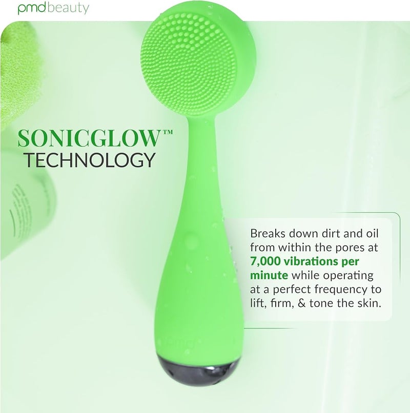 PMD Clean - Smart Facial Cleansing Device with Silicone Brush & Anti-Aging Massager - Waterproof - SonicGlow Vibration Technology - Clear Pores and Blackheads - Lift, Firm, and Tone Skin - Image 2