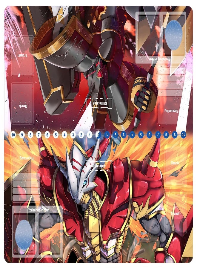 sabermaster DTCG playmat 2 Player playmat Duel Mat Gaming Competition Pad Mat Card Binder Deck 60 * 60CM 23.6x23.6in - Image 1