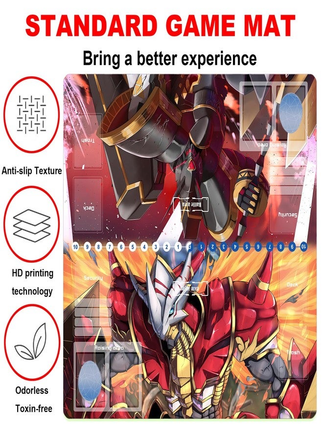 sabermaster DTCG playmat 2 Player playmat Duel Mat Gaming Competition Pad Mat Card Binder Deck 60 * 60CM 23.6x23.6in - Image 3