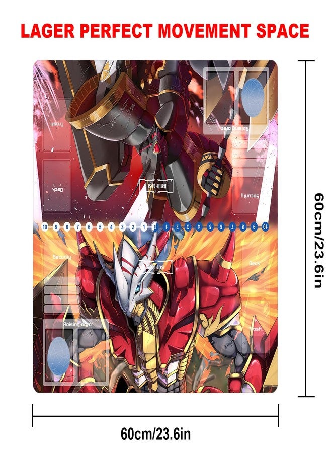 sabermaster DTCG playmat 2 Player playmat Duel Mat Gaming Competition Pad Mat Card Binder Deck 60 * 60CM 23.6x23.6in - Image 2