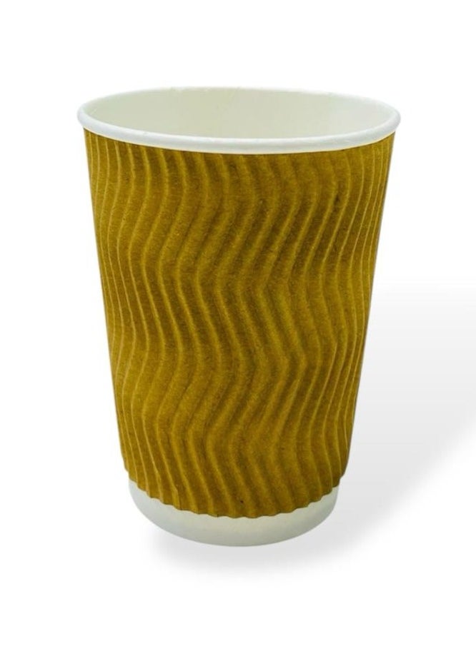 SKP Plastic Double Wall Corrugated Paper Cups 8 oz Brown (25 pcs)  - Image 1
