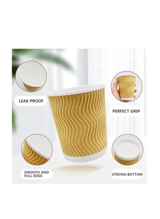 SKP Plastic Double Wall Corrugated Paper Cups 8 oz Brown (25 pcs)  - Image 3