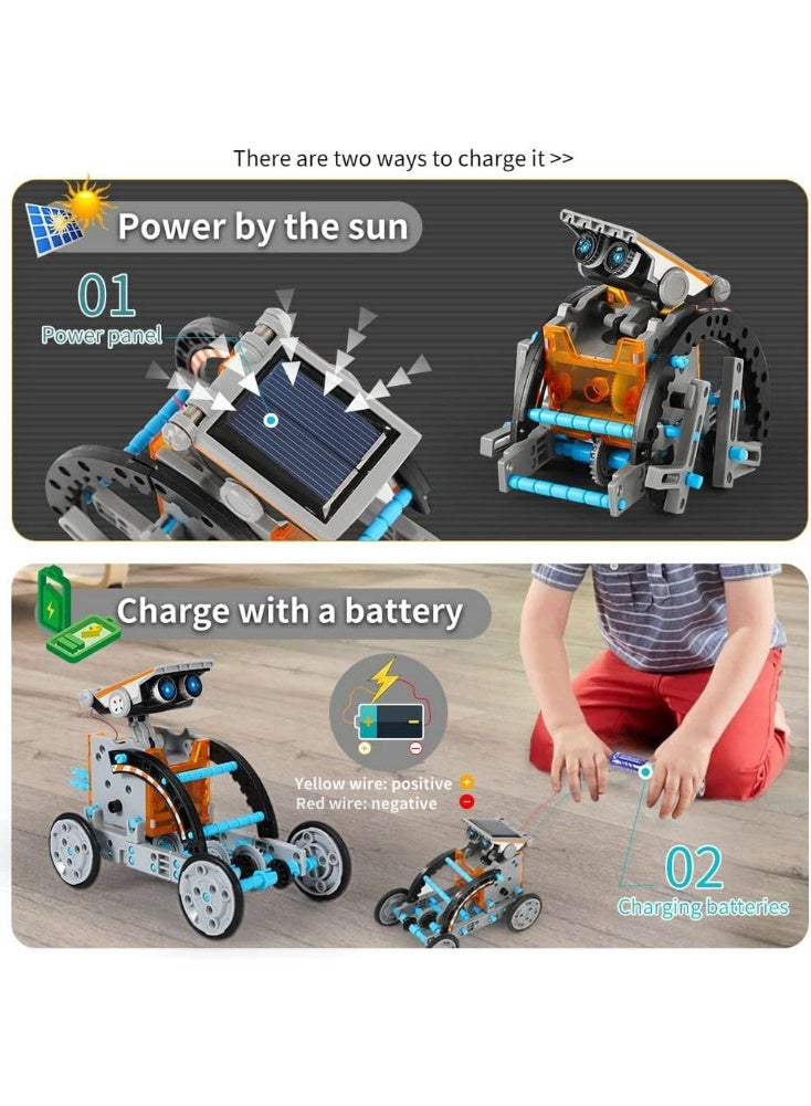 Children's educational 12-in-1 self-assembled solar assembly toy car and 12-in-1 intelligent robot toy - Image 3