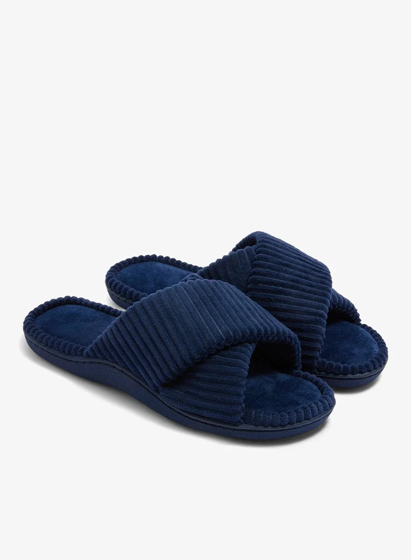 ماتلان شباشب سلايد بحزام متقاطع من المخمل الكحلي