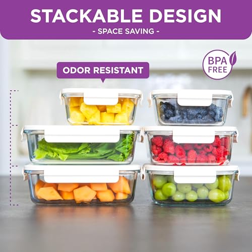 HOLDN’ STORAGE Vacuum Food Storage Containers, Set of 6 Glass Containers Mix & Electronic Pump - Keep Food Fresh Longer, BPA-Free Glass, Leak-Proof, Ideal for Meal Prep, Marinating - Image 3