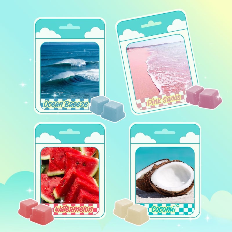 Soulorigin Summer Scented wax Melts, Soy Wax Tarts for Warmer, Scented Candles Gift Set -Sea Breeze, Coconut, Pina Colada, Pink Beach, Pineapple, Watermelon, Vanilla Ice Cream, and Fresh Cotton, 8Pack - Image 2