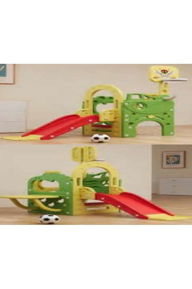 فول جوي مجموعة ألعاب زحليقة مع منزل وحلقة كرة سلة وكرة قدم ولوح طاولة،مجموعة ملعب داخلي وخارجي للأطفال الصغار،مجموعة ألعاب تسلق للأطفال - Image 3