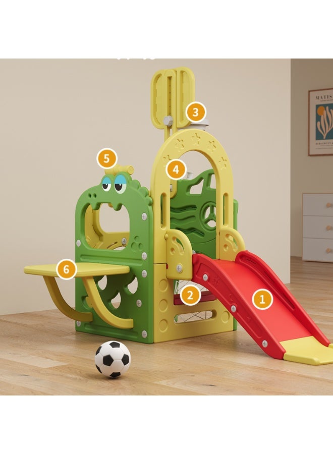 فول جوي مجموعة ألعاب زحليقة مع منزل وحلقة كرة سلة وكرة قدم ولوح طاولة،مجموعة ملعب داخلي وخارجي للأطفال الصغار،مجموعة ألعاب تسلق للأطفال - Image 5