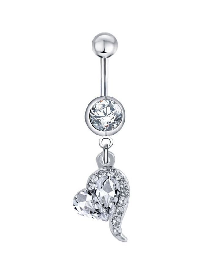 NIBEMINENT - 5-Piece Stone Studded Heart Designed Belly Rings - Image 1