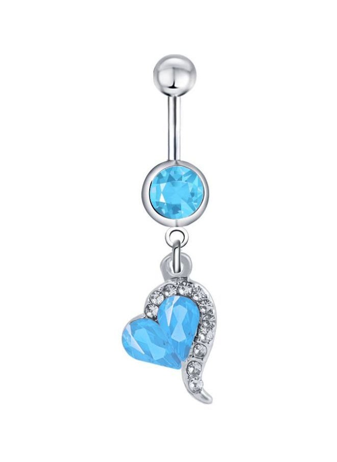 NIBEMINENT - 5-Piece Stone Studded Heart Designed Belly Rings - Image 1