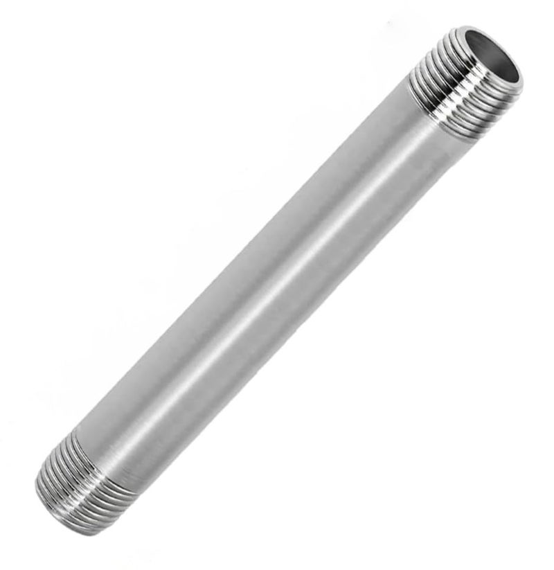 Fitvell 304 Stainless Steel Nipple Pipe Fitting 1 NPT X 1 NPT Male Thread Cast Pipe Fittings 8 200mm Length 1PC - Image 1