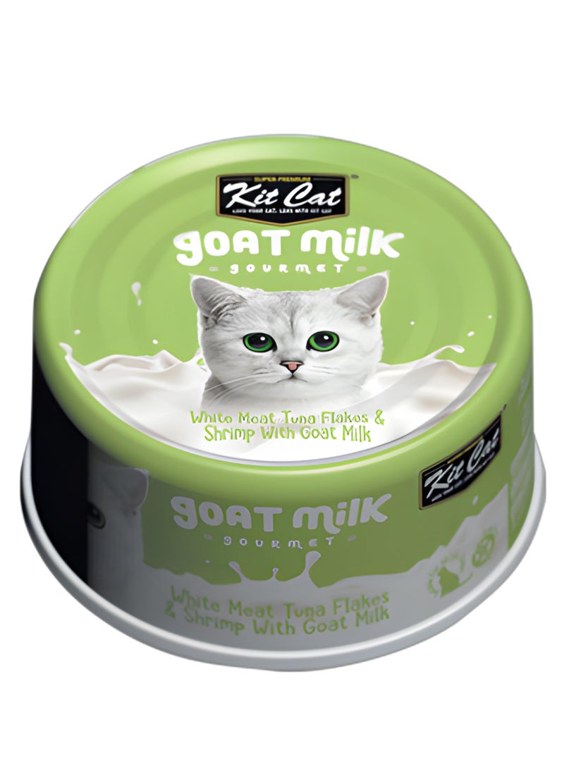 Kit Cat (24 packs) wet food with -  Meat Tuna Flakes & Shrimp With Goat Milk / for small and large cats / 70 grams - Image 2