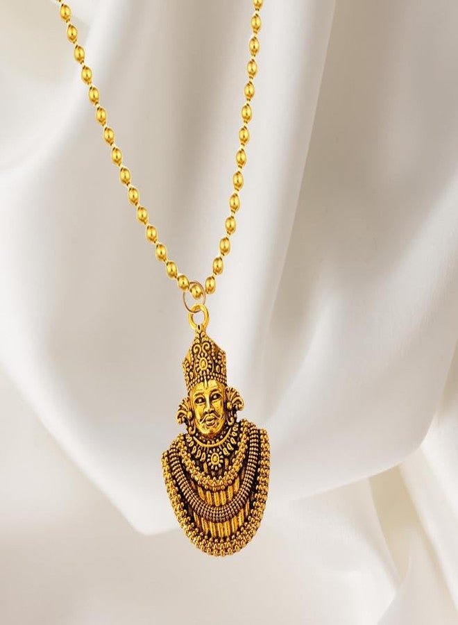M Men Style Religious Divine Khatu Shyam Baba Pendant - Spiritual Jewelry for Devotion and Protection Gold SPn2024428 - Image 3