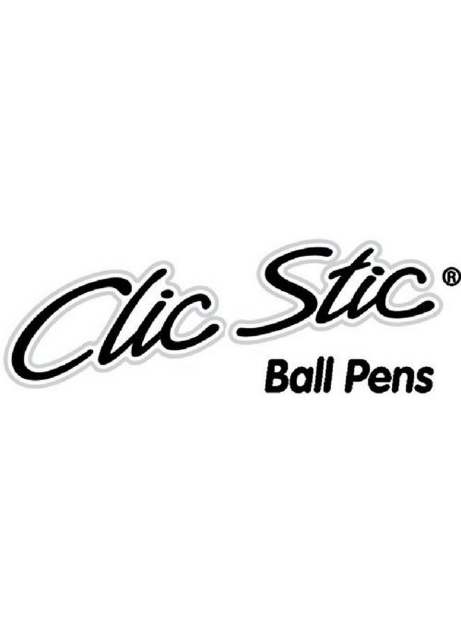 Bic قلم حبر جاف قابل للسحب من Clic Stic، حبر أزرق، مقاس 1 مم، عبوة متوسطة، تباع على هيئة 2 دزينة - Image 5