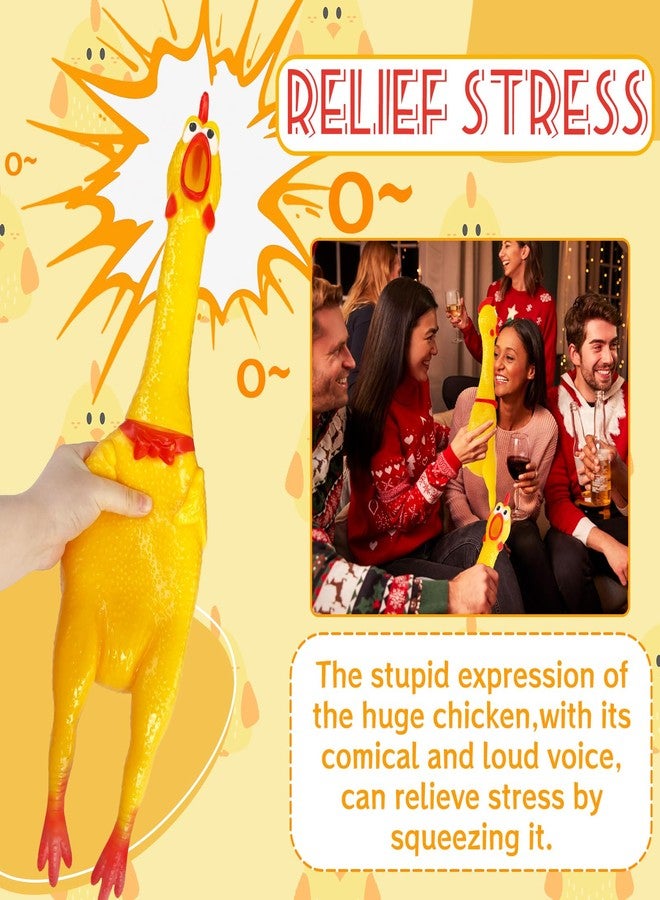 Xeehwb 22 Inch Crazy Huge Rubber Chicken,Yellow Squeeze Chicken Toys,Squeaky Chicken Dog Toys,Squawking Prank Novelty Gag Gift - Image 4