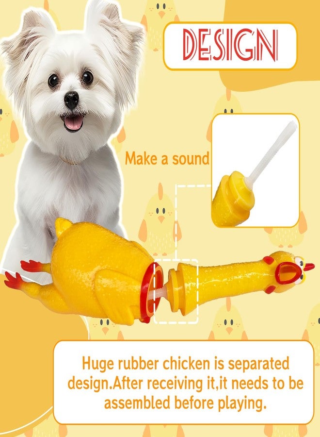 Xeehwb 22 Inch Crazy Huge Rubber Chicken,Yellow Squeeze Chicken Toys,Squeaky Chicken Dog Toys,Squawking Prank Novelty Gag Gift - Image 5