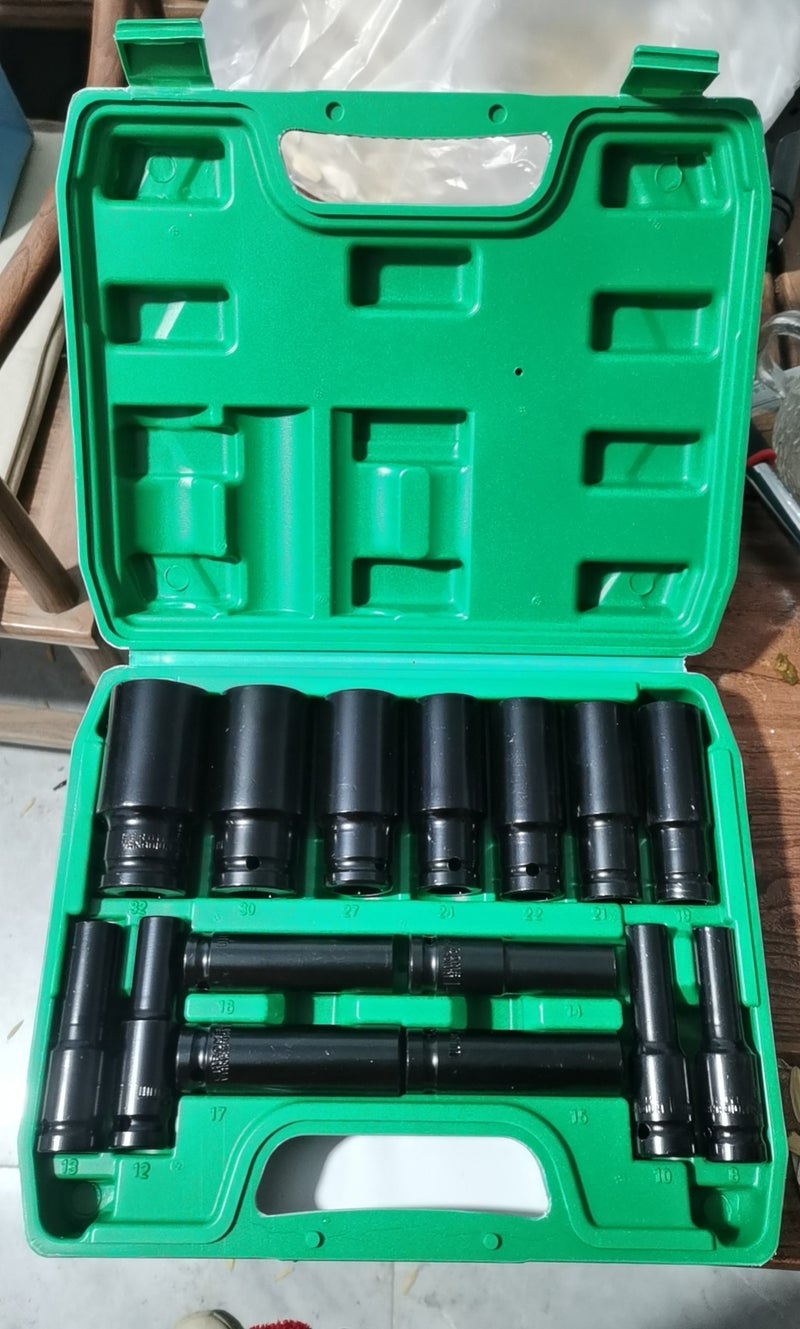 Multi-Function Rotating Head Spanners 15PC black extended sleeve 