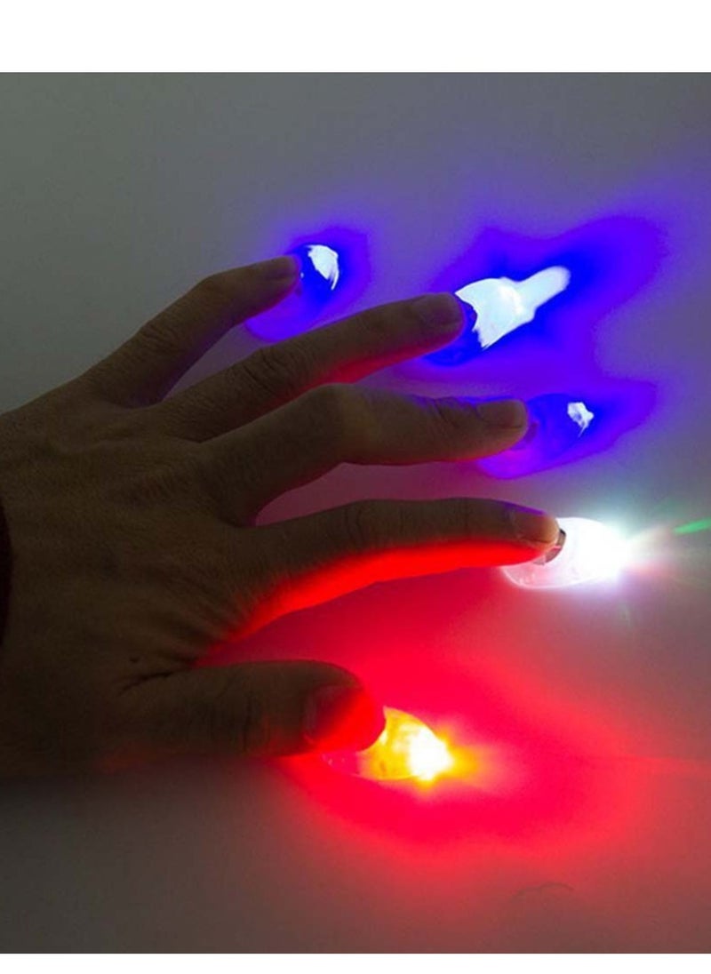 SYOSI - LED Finger Lamp Thumbs Light Magic up Trick Fake Prank Toy Tool Up Toys Stage Show Perform 10 Pieces Blue - Image 1