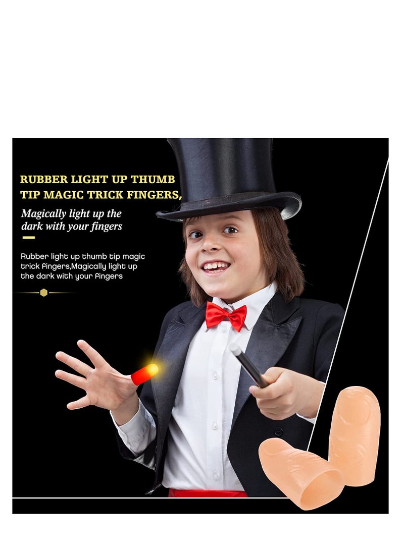 SYOSI - LED Finger Lamp Thumbs Light Magic up Trick Fake Prank Toy Tool Up Toys Stage Show Perform 10 Pieces Blue - Image 1